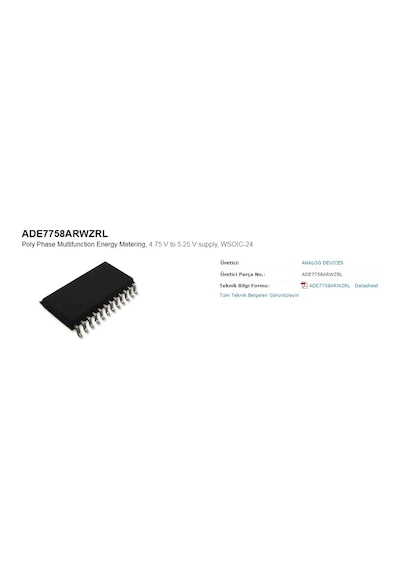 Energy Metering, Ic Ade7758Arwz