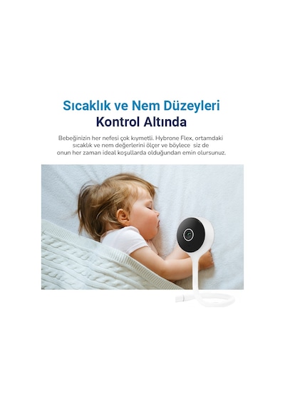 Hybrone Flex Wi-fi Ninni Çalan Akıllı Bebek Kamerası, Ağlama Algılama, Sıcaklık Ve Nem Ölçümü, Bebeğinizle Uzaktan Konuşma