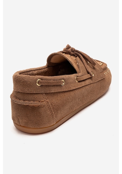 Luvishoes Cuesta Toprak Süet Hakiki Deri Troklu Bağcıklı Kadın Loafer Ayakkabı