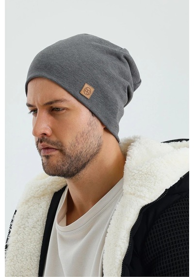 Erkek Termal %100 Pamuklu Soft 2 Stil 1 Arada Bere Premium Cuts Serisi - Standart / Gri Gri