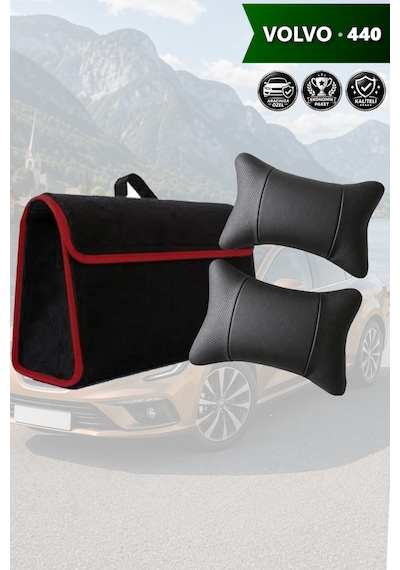 Volvo 440 Uyumlu Koltuk Yastığı Siyah Renk Bagaj Çantası Lüks Model