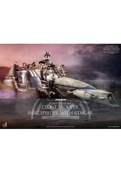 Hot Toys Heavy Weapons Clone Trooper And Barc Speeder With Sidecar Sixth Scale Figure Set - 911169 - Star Wars / The Clone Wars - Tms77