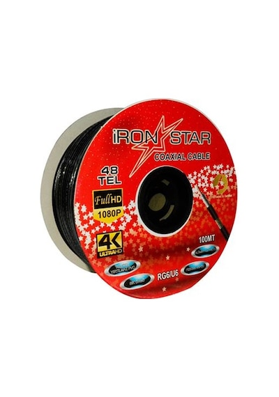 Topkablo W Ironstar Rg6-u4 48 Tel Beyaz Anten Kablosu 100 Mt Class