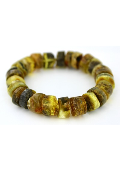 Kehribar Bileklik Amorf Tasarım Ambergold Blk23-138 Çok Renkli