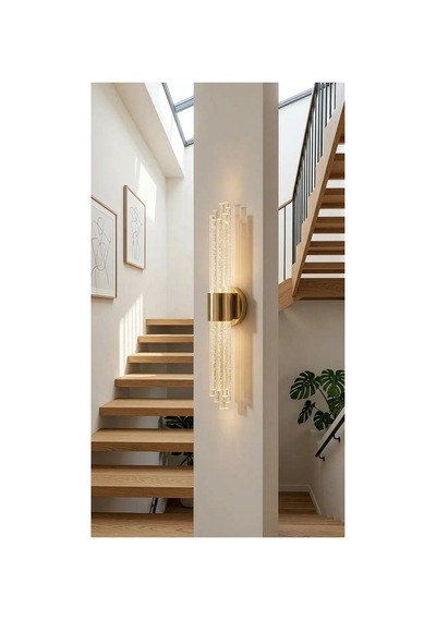 Matrix 8 Led Duvar Apliği Modern Ve Şık Tasarım Aplik Gold Gövde Beyaz Led Gold Kasa Beyaz Led