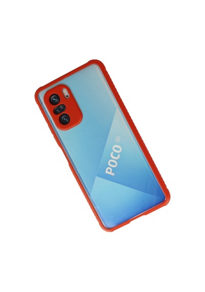Xiaomi Poco F3 Uyumlu Kılıf Miami Şeffaf Silikon - Kırmızı