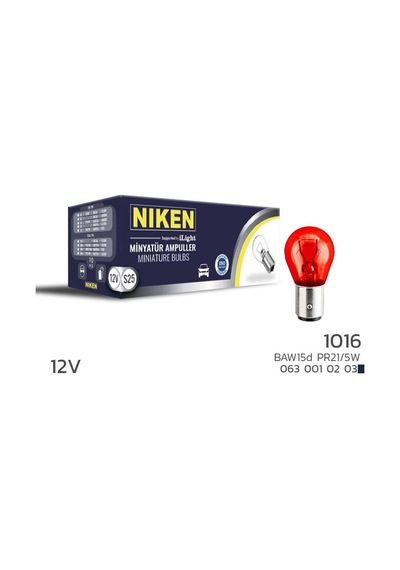 Niken 12v 1016 Ampul Yt Pr21/5w Kırmızı Baw15d 10 Lu