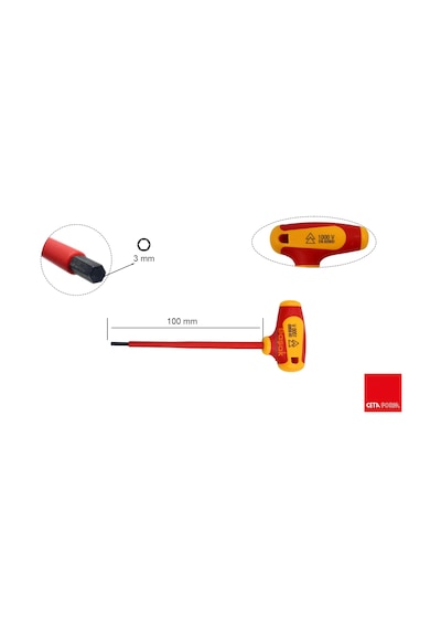 Ceta Form 1000v T Saplı 3x100 Mm İzoleli Allen Anahtar Gk10-030
