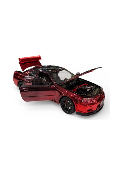 Hobbiez World 1/24 Nissan Gtr R34 - Metallick Red/black