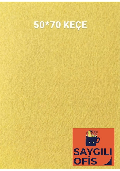 50x70 Cm Keçe 2.0 Mm 1 Adet Renkli Hobi Keçesi Elişi Keçesi Anasınıfı Kreş Sarı
