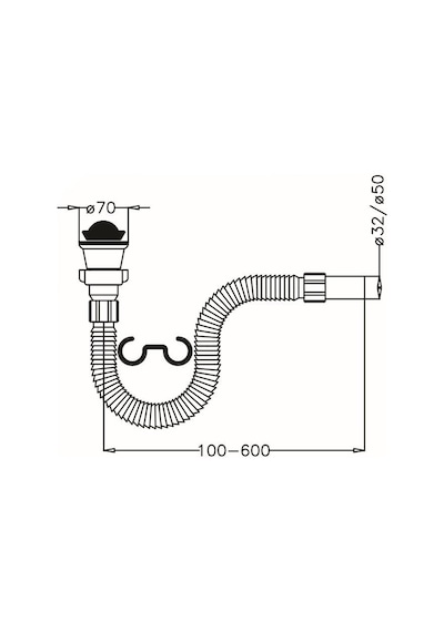 Japar Körüklü Lavabo Sifonu (Ø32) 50605
