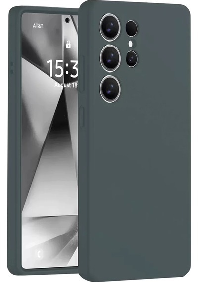 Newface Samsung Galaxy S25 Ultra Kılıf Nano İçi Kadife Silikon - Koyu Yeşil