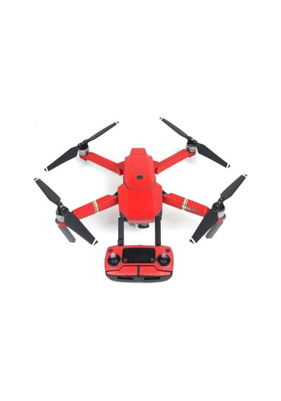 Dji Mavic Pro İçin Kırmızı Karbon Grafik Su Geçirmez Pvc Cilt Çıkartma Full Set