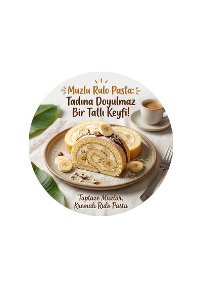 Muzlu Rulo Pasta Temalı Tatlıcılar Pastaneler Restoranlar İçin Ahşap Duvar Kapı Dekoratif Süs Tablo 3