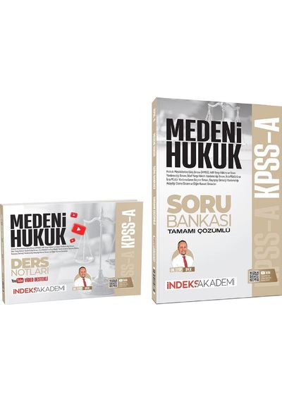İndeks Akademi 2026 Kpss A Grubu Medeni Hukuk Video Ders Notları + Soru Bankası 2 Li Set - Eyüp İpek İndeks Akademi Yayıncılık