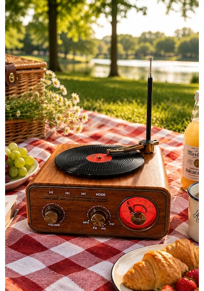 Meier Md-1317bt Nostaljik Görünümlü Bluetooth Hoparlör Ve 3 Bantlı Şarjlı Radyo