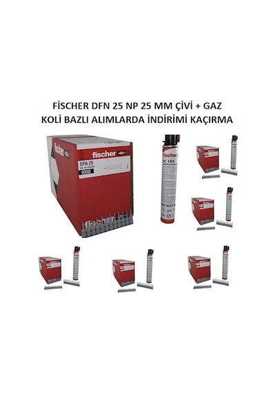 Fischer Dfn 30 Np Çivi + Fc 165 Gaz Tüpü 1 Koli