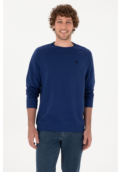 U.S. Polo Assn. Erkek Regular Fit Bisiklet Yaka İndigo İnce Basic Sweatshirt 50313752-VR028