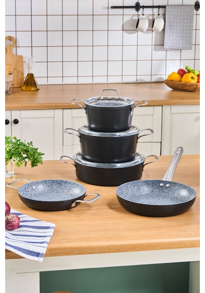 Emsan Biogranit Power Inox 8 Parça Tencere Seti Gümüş