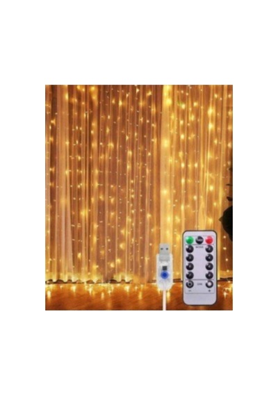 Led Kumandalı 8 Ayrı Moda Sahip Perde Led Peri Led Usb 3 Metre33 Gün Işığı