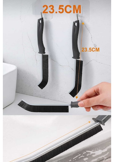 Nobera Detaylı Derz Temizlik Fırçası Mutfak, Banyo, Duşakabin Için Ince Detay Fırçası 23.5cm 2 Adet