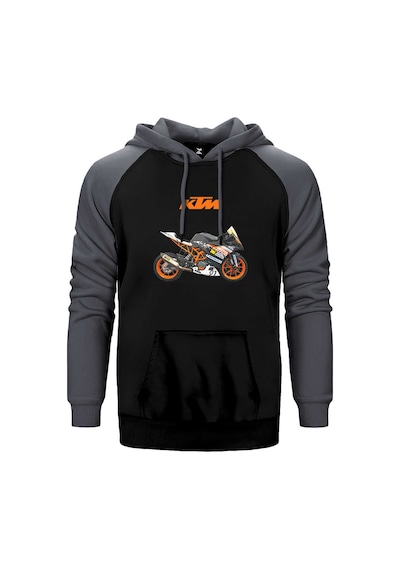 Ktm Rc 390 Gri Renk Reglan Kol Kapşonlu Sweatshirt Gri