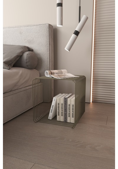Bonj19 Miami Dopamin Minimalist Metal Tel Yan Sehpa Modern Küp Yan Sehpa & Modüler Kitaplık Dergilik Bonj19