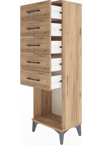 Arges Dolap 5 Çekmeceli 44x30x134 Çam-çam Çam