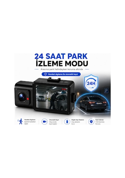 4k Araç İçi Kamera 3 Kameralı Gps Wifi G Sensör Gece Görüşlü Ön Arka İç Kayıt Araç İçi Dışı Kamera