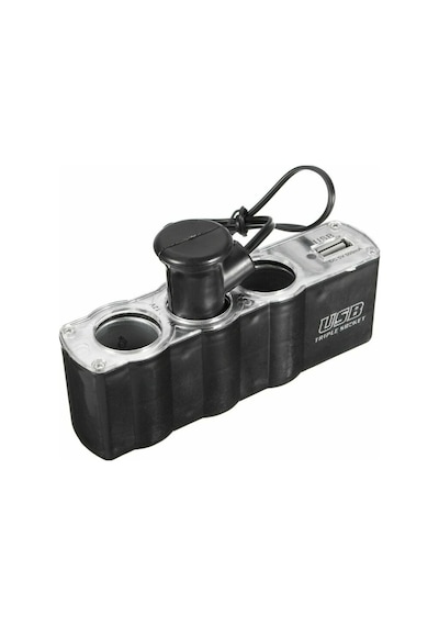 Araç Çakmaklık Çoğaltıcı 3 Lü Usb Araba Çakmak Soket Çoklayıcı