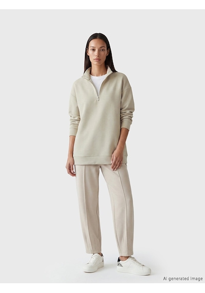 Lcw Everyday Gri Dik Yaka Kadın Sweatshirt