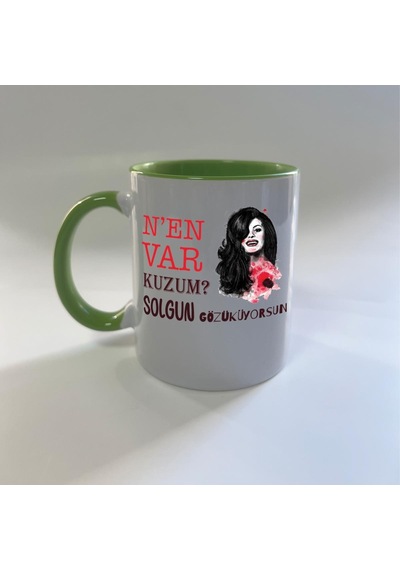 Nen Var Kuzum Baskılı Yeşil Mega Kupa