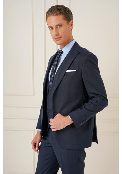 Efor Slim Fit Kırlangıç Yaka Çift Yırtmaçlı Yelekli Klasik Lacivert Takım Elbise Tk 895 Lacivert Efor Slim Fit Kırlangıç Yaka Çift Yırtmaçlı Yelekli Klasik Lacivert Takım Elbise Tk 895 Lacivert