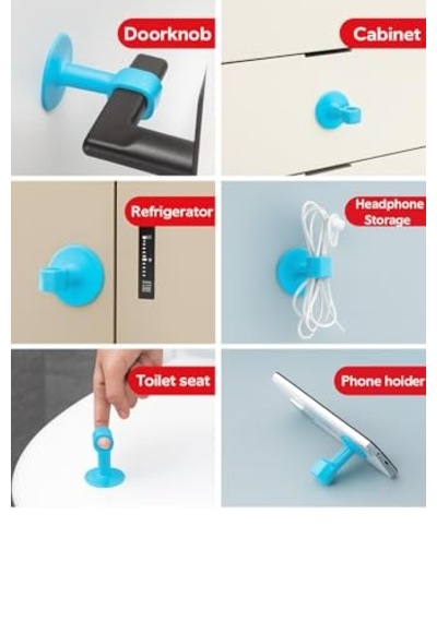 Tech 4'lü Vantuzlu Kapı Kolu Stoperi, Silikon Duvar Koruyucu Tampon, Esnek Darbe Emici, Kapı Kolu Duvar Koruma Pedi,