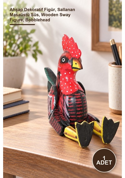 1 Adet Ahşap Salanan Figür Namı-6 Ahşap Dekoratif Figür, Sallanan Masaüstü Süs, Wooden Sway Figure, Bobblehead