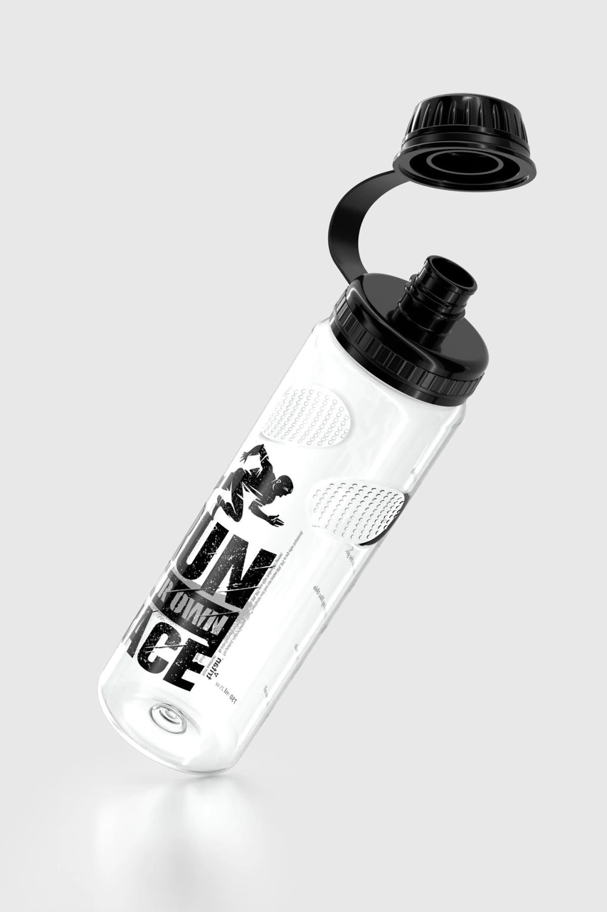 Renga Ege Yazı Desenli 750 Ml Tritan Matara 912067 Siyah Siyah