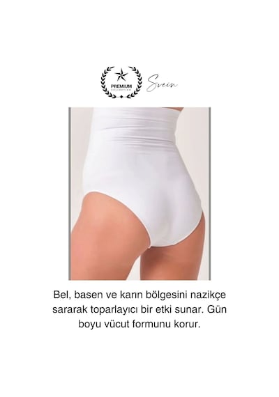 Svein Premium Toparlayıcı Sıkılaştırıcı Kadın Slip Korse Rahat Dikişsiz Saran Günlük İç Çamaşır Beyaz