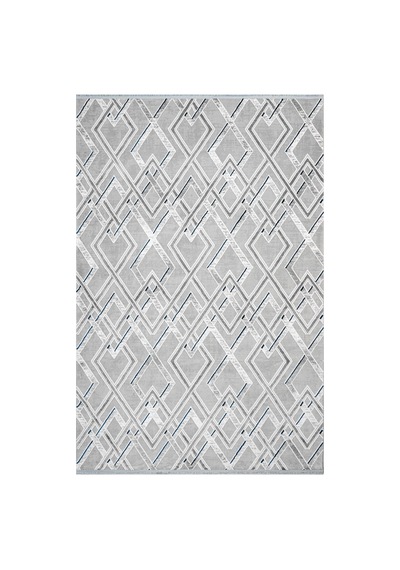 Bespoky Royal Geometrik Modern Salon Halısı Makine Dokuma Gri