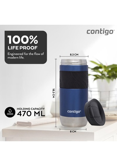 Contıgo Byron Pro Snapseal Termos Bardak 470ml Mavi Sku: Smg8690010003812 Açık