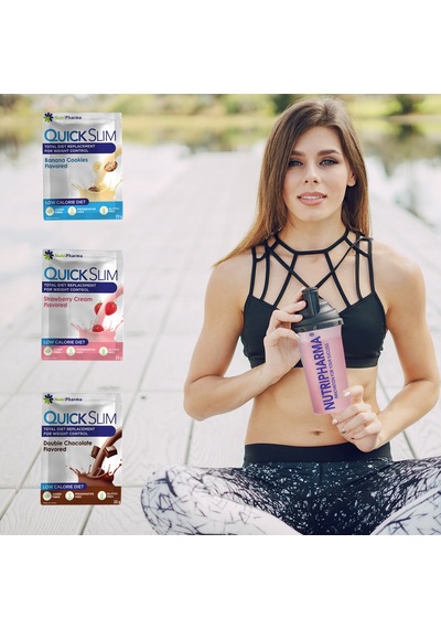 Quick Slim Yüksek Proteinli Öğün Tozu, 30 Öğün Shake + 1 Shaker