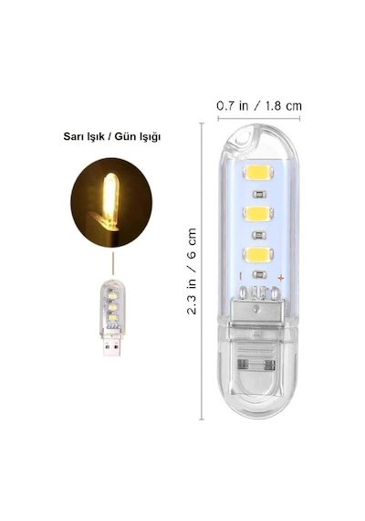 Portatif Mini Usb Led Işık Gece Okuma Kamp Lambası