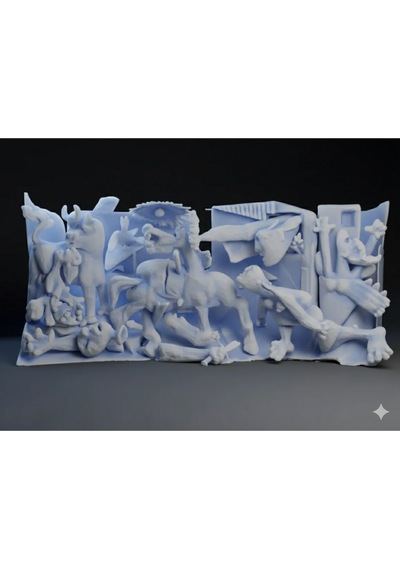 Picasso Guernica 3d Baskı Heykel Tarihi Sanat Eseri Minyatür Dekoratif Obje