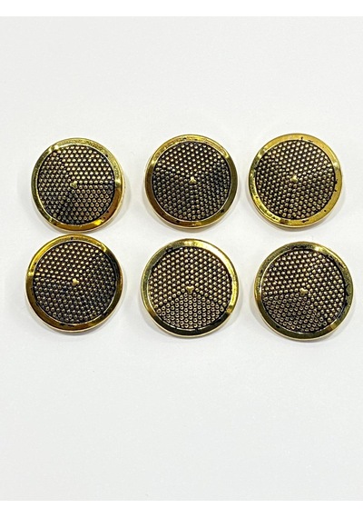 Ceket Trençkot Düğmesi / Metalize Plastik Düğme / Antik Gold 2,5 Cm 6 Lı Set