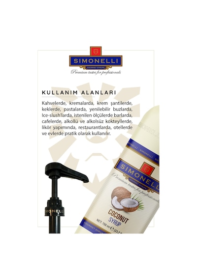 Simonelli Hindistan Cevizi Kahve Şurubu 700 ML + Pompa