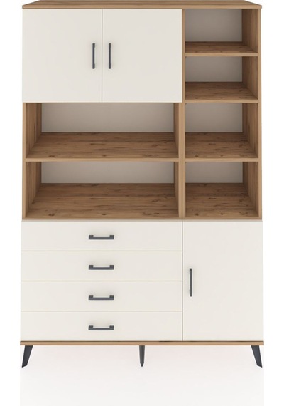 Hyperion Dolap 9 Raflı 4 Çekmeceli 3 Kapaklı 132x44x195 Çam-a... Çam Hyperion Dolap 9 Raflı 4 Çekmeceli 3 Kapaklı 132x44x195 Çam-a... Çam
