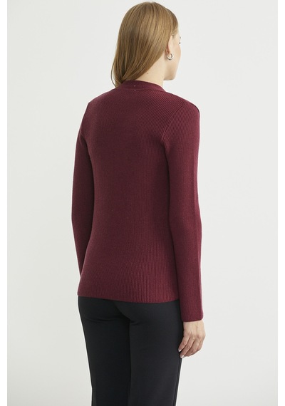 Maskülen Kruvaze Triko Ceket - Bordo Bordo