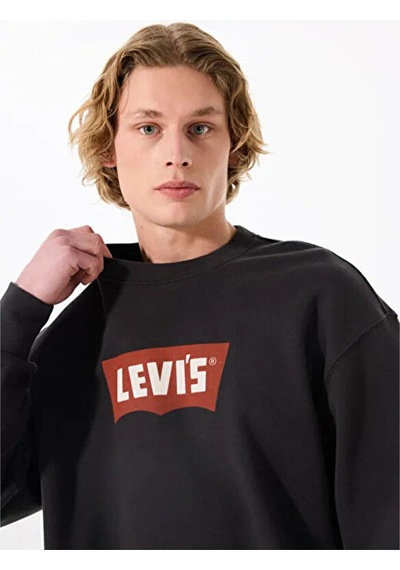 Levi's Erkek Bisiklet Yaka Premium Graphic Baskılı Siyah Sweatshirt - 003vk-0000 Siyah