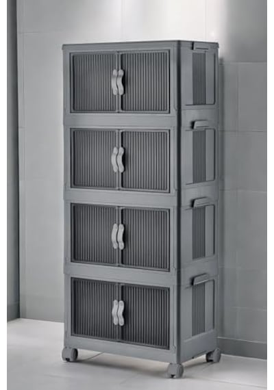 Katlanabilir Modüler Dolap 4 Lü 54 Cm X 31,7 Cm X 127 Cm Antrasit Genel
