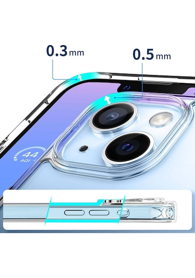 Apple Uyumlu iPhone 15 Kılıf Kalın Silikon Magsafe Kamera Yükseltili Şeffaf Celikaksesuar