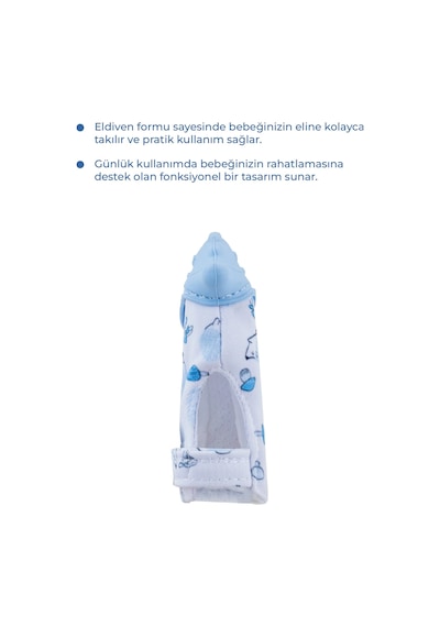 Babyjem Bebek Diş Kaşıyıcı Eldiveni Kirpi Mavi